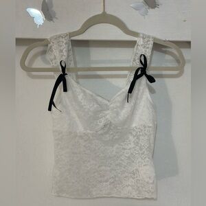 Sheer white lace top